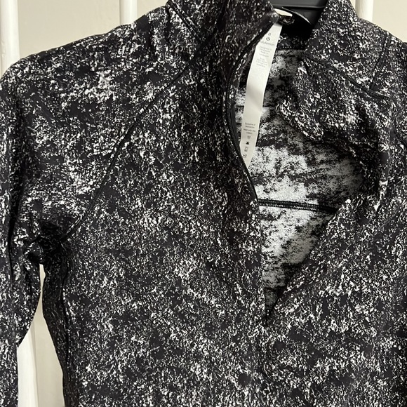 Lululemon Rulu Half Zip Jacquard Black White Top Long Sleeve black White 8 - Picture 2 of 8